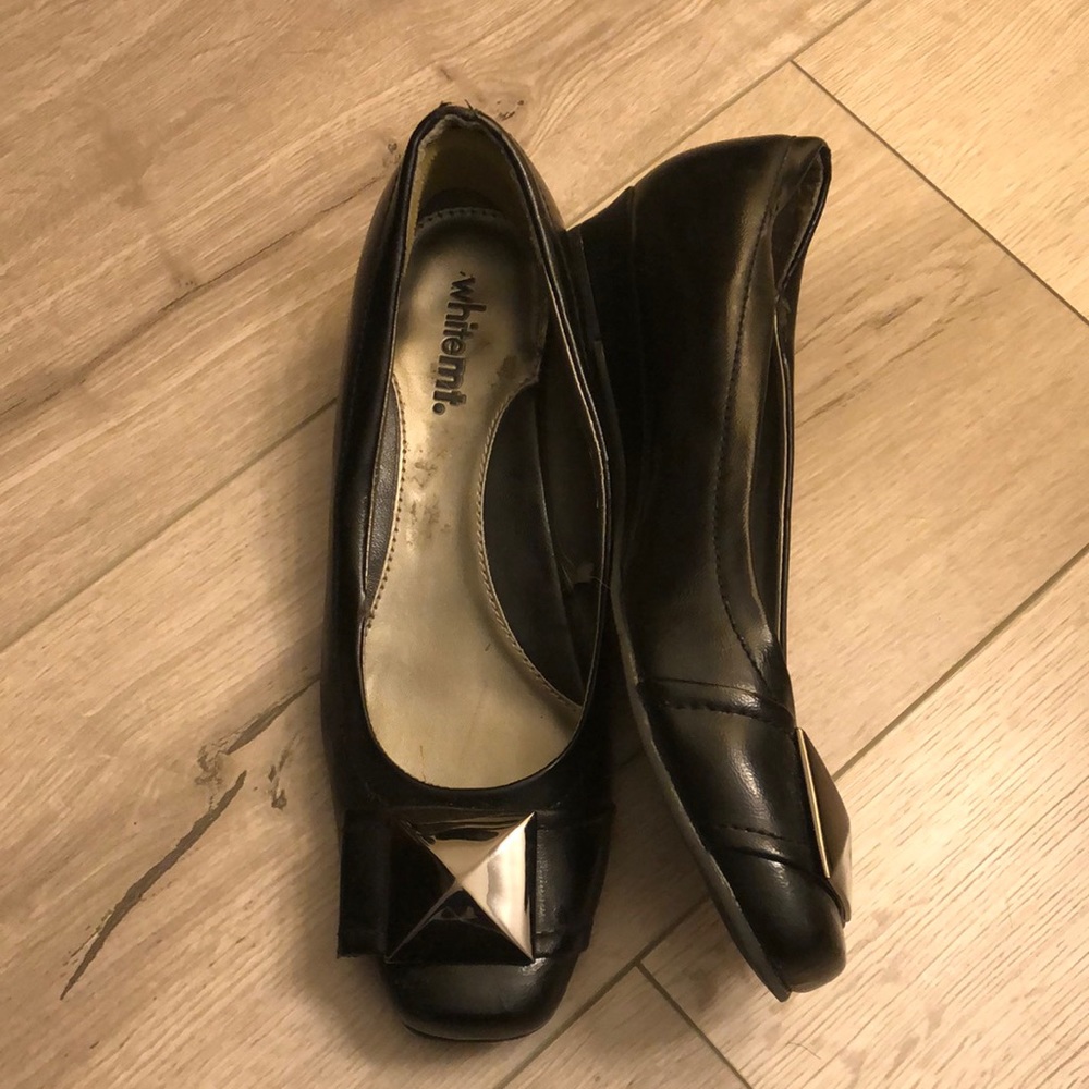 White Mountain Black Mary Jane Studded Flat loafers